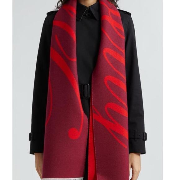 Burberry Logo Jacquard Wool Silk Scarf - Picture 6 of 7